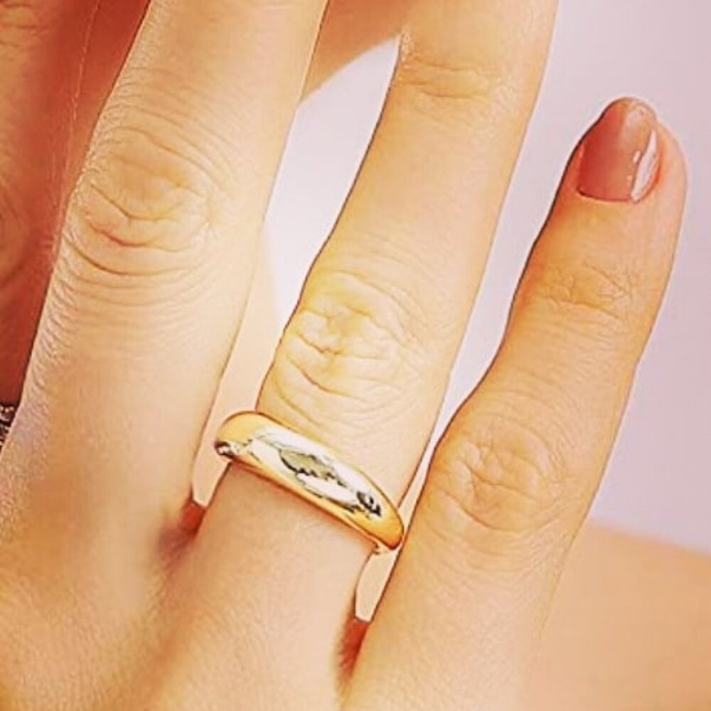 14k gold plated small dome ring